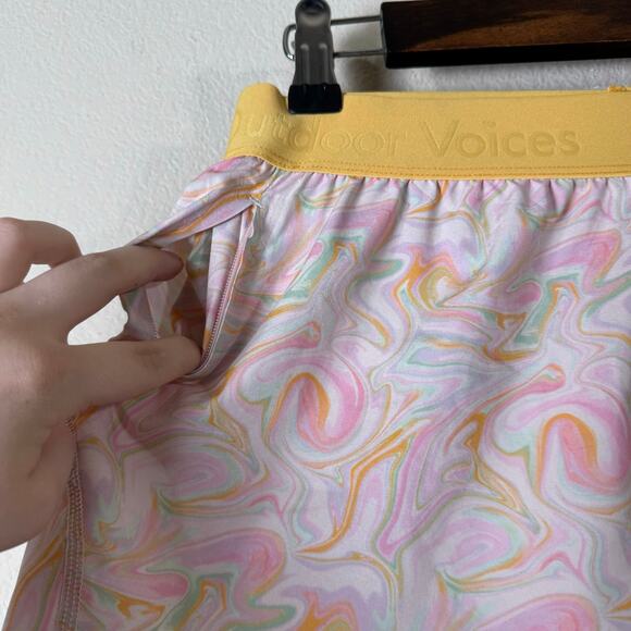 outdoor voices | relay 3" pink marbled swirl patterned athletic gym shorts sz M - Picture 5 of 8